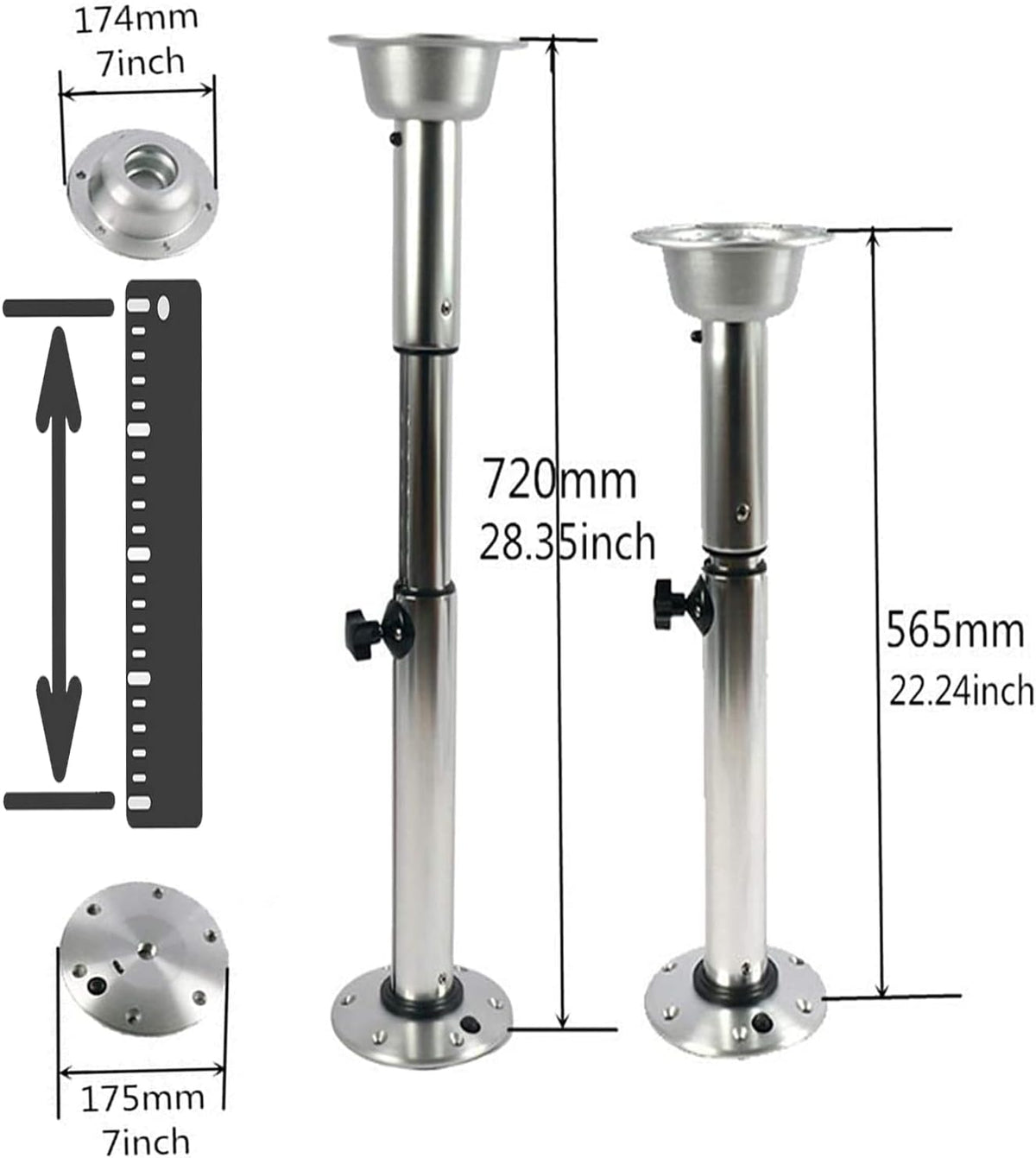 Adjustable Telescopic Table Pedestal Stand Base 22-28 Inch O676