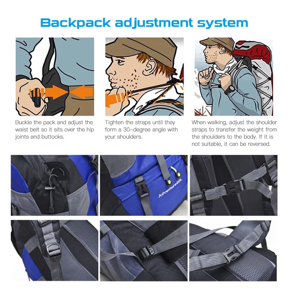 50L Water-resistant Hiking Backpack Daypack H808