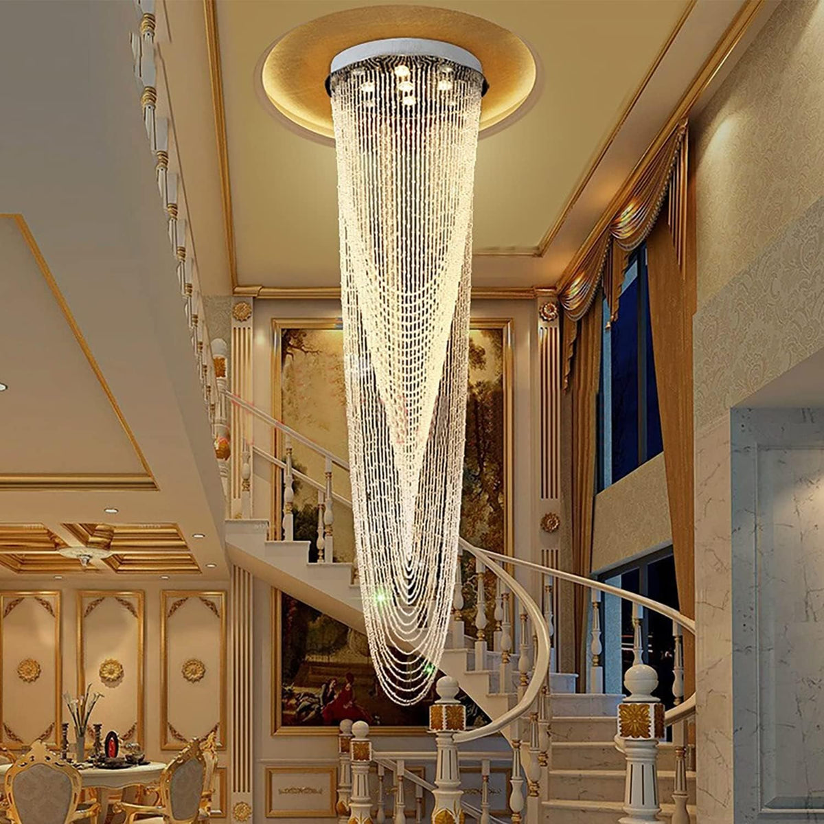 H91'' High Ceiling Modern Crystal Chandelier C539321
