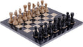 Marble Chess Set 12 Inches Black and Coral Handmade 1 Chess Board & 32 Chess Pieces Y8261