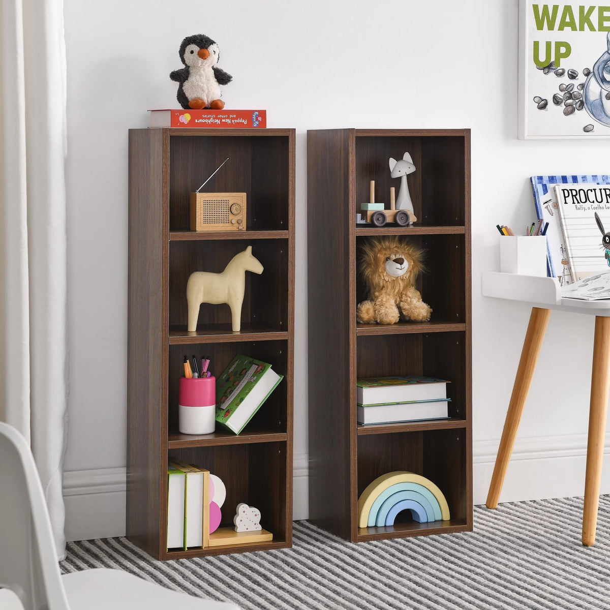 8-Tier Media Tower Rack with Adjustable Shelves C474799