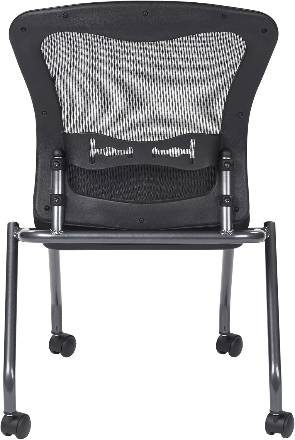 Coal Seat Armless Folding Chair with Casters, 2-Pack T742946