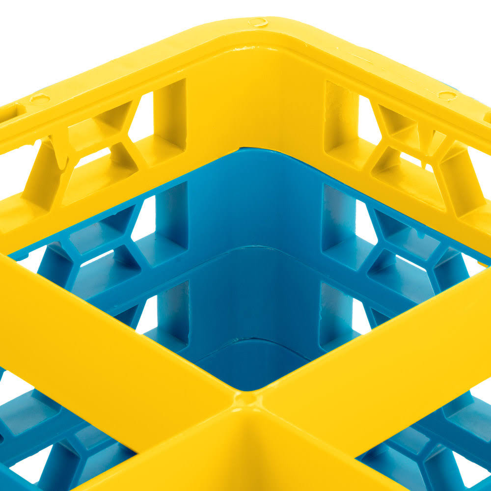 9 Compartment Yellow Glass Rack with 4 Extenders C249646