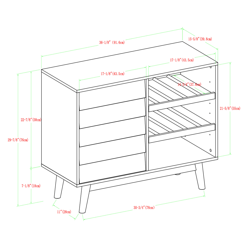 Dark Teal Bar Cabinet W968