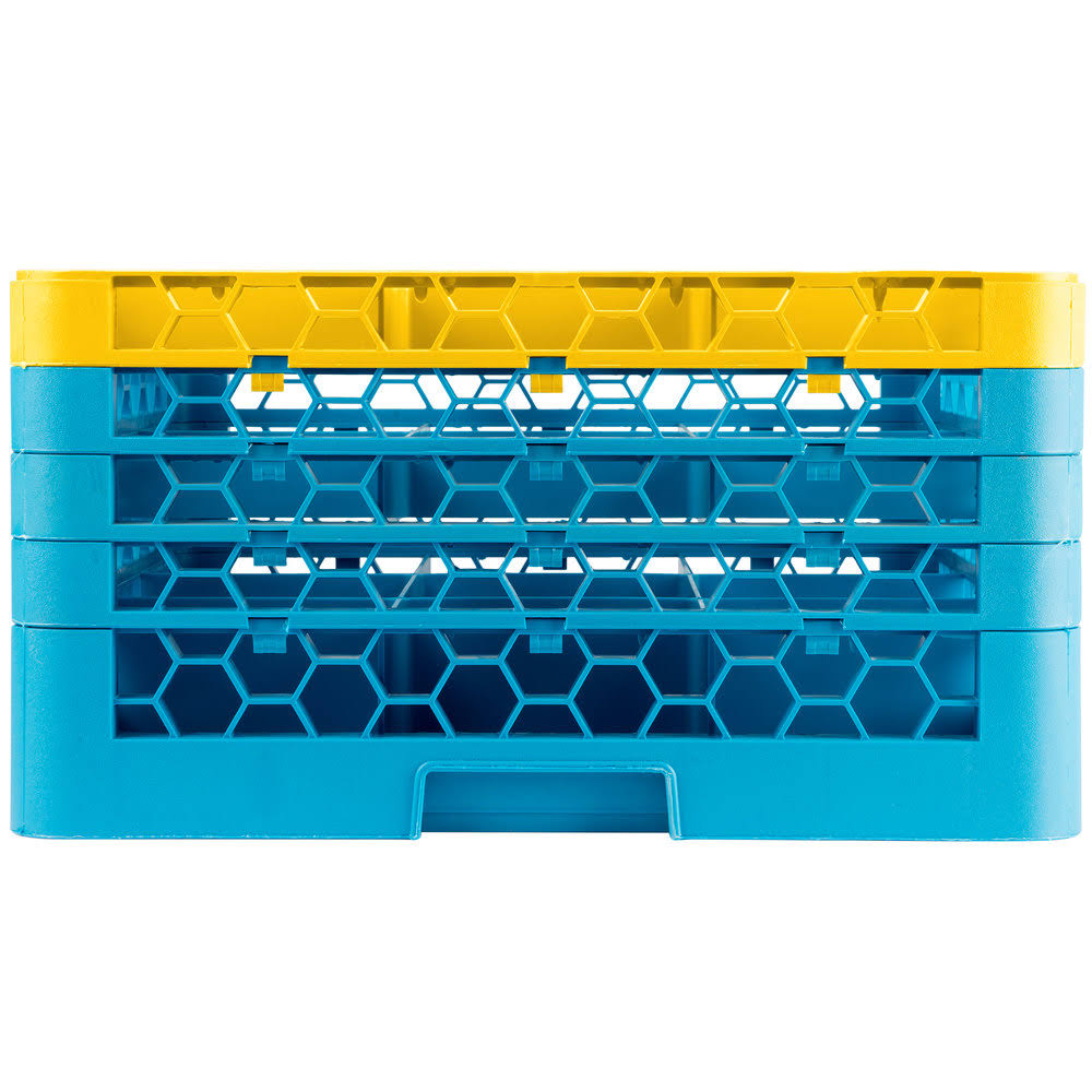 9 Compartment Yellow Glass Rack with 4 Extenders C249646
