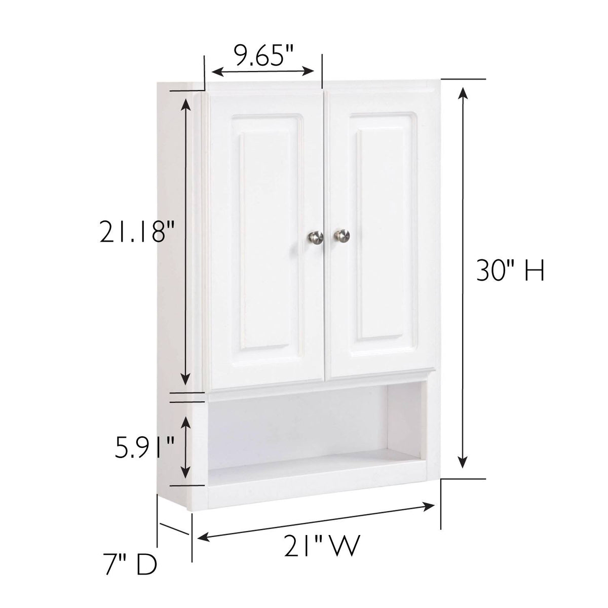 2-Door 21 in. Bathroom Wall Cabinet in White I4120