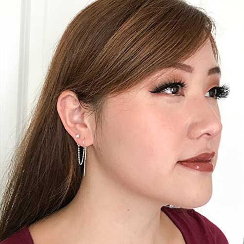 14k Gold Filled Double Piercing Earrings with Cubic Zirconia X679