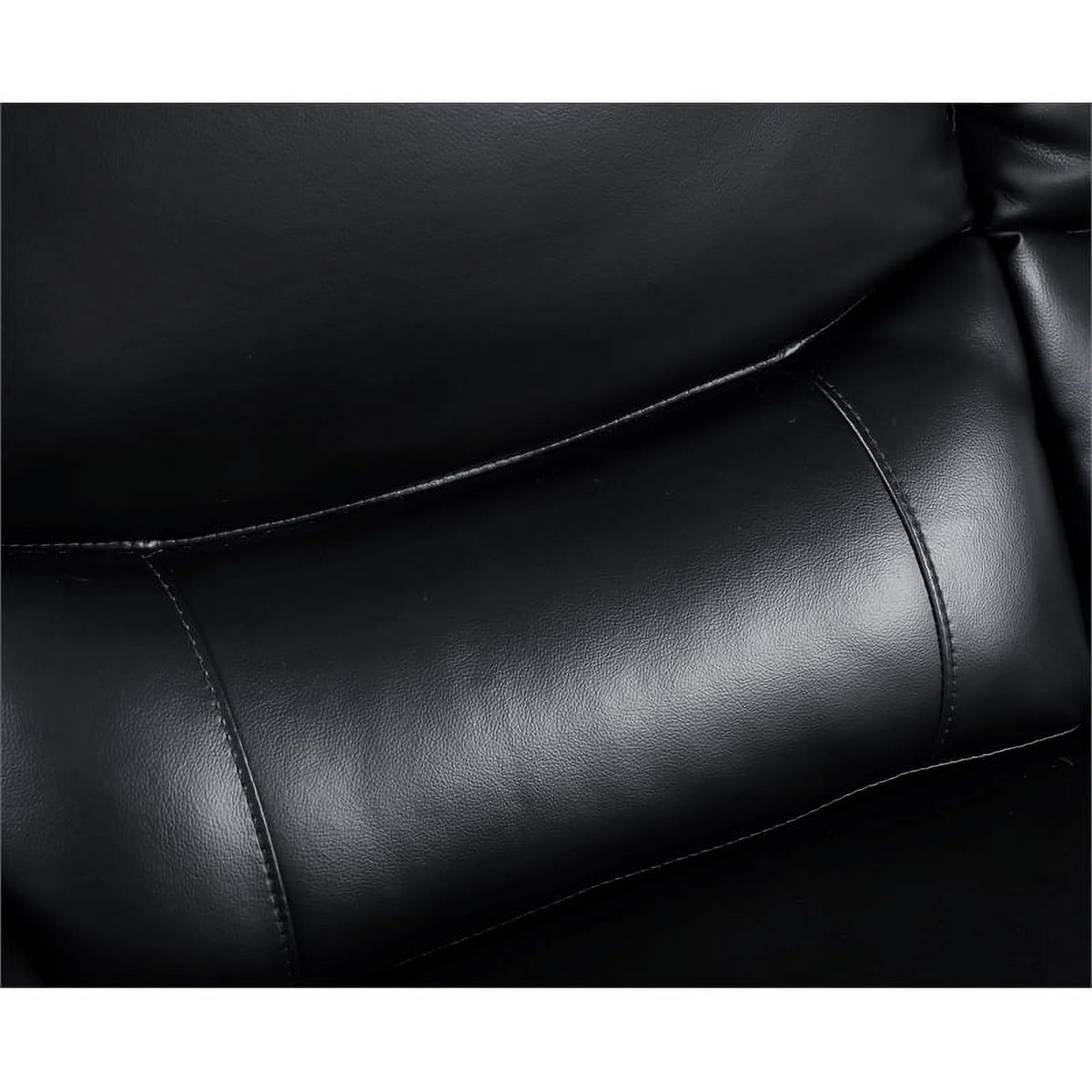69" Modern Faux Leather Upholstered Loveseat in Black F207
