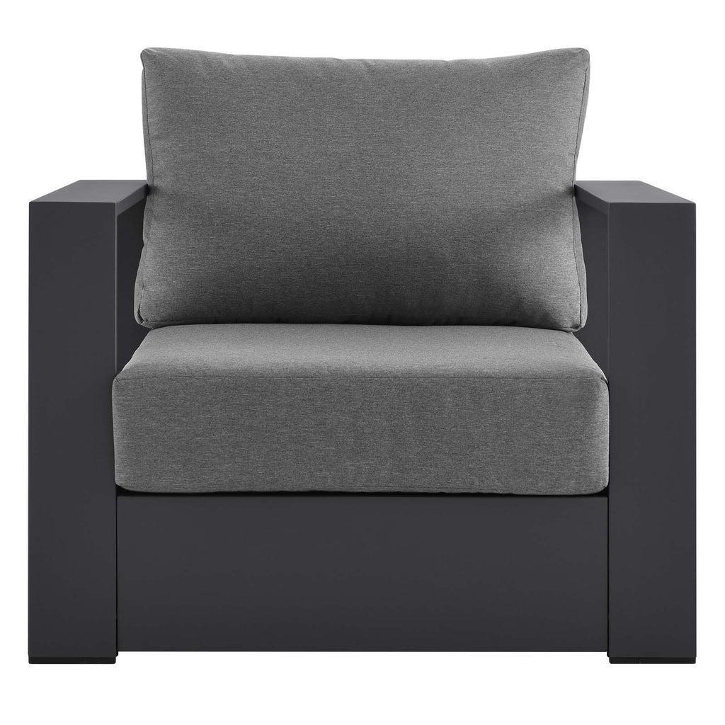 Powder-Coated Aluminum Armchair in Gray Charcoal U562