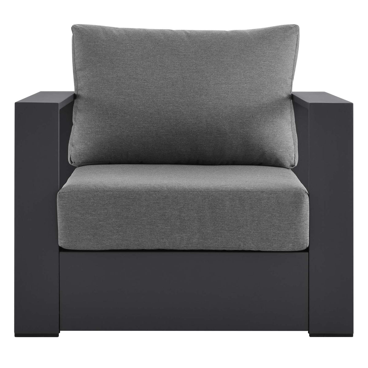 Powder-Coated Aluminum Armchair in Gray Charcoal U562