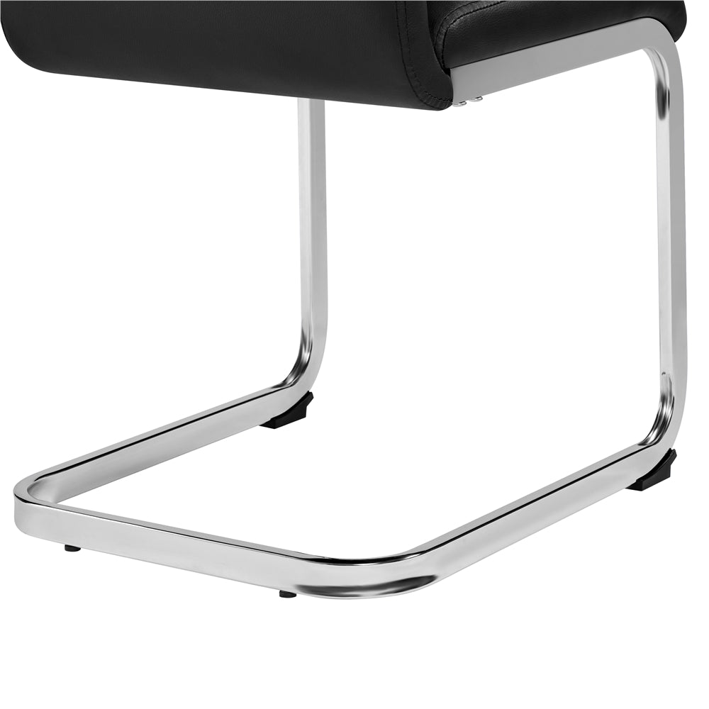 Black Faux Leather Dining Chairs Set of 2 J253766