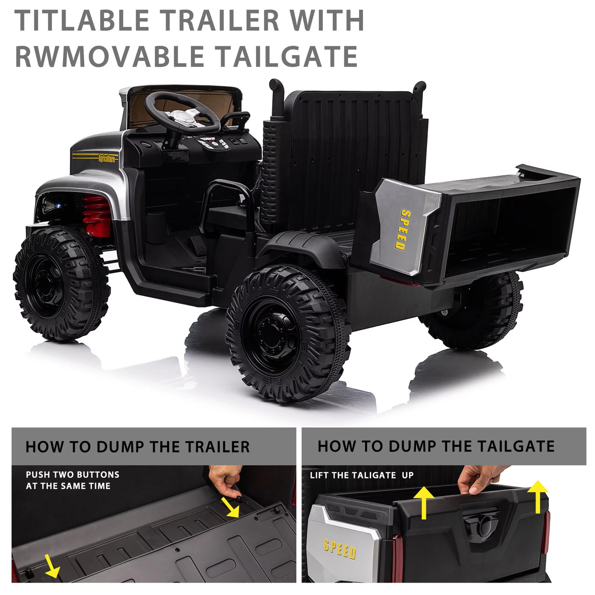 24V 2 Seater Ride on Dump Truck Q426