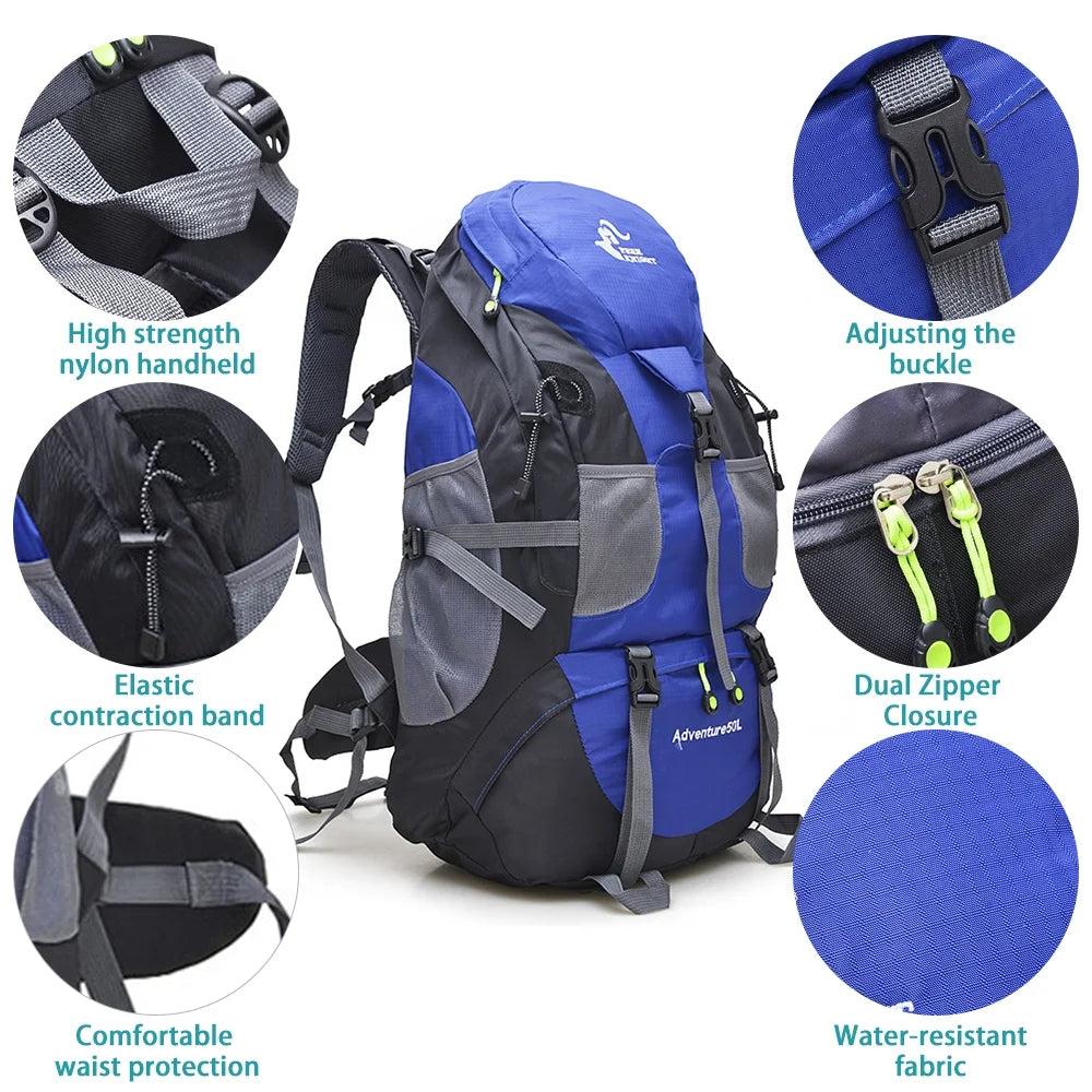 50L Water-resistant Hiking Backpack Daypack H808