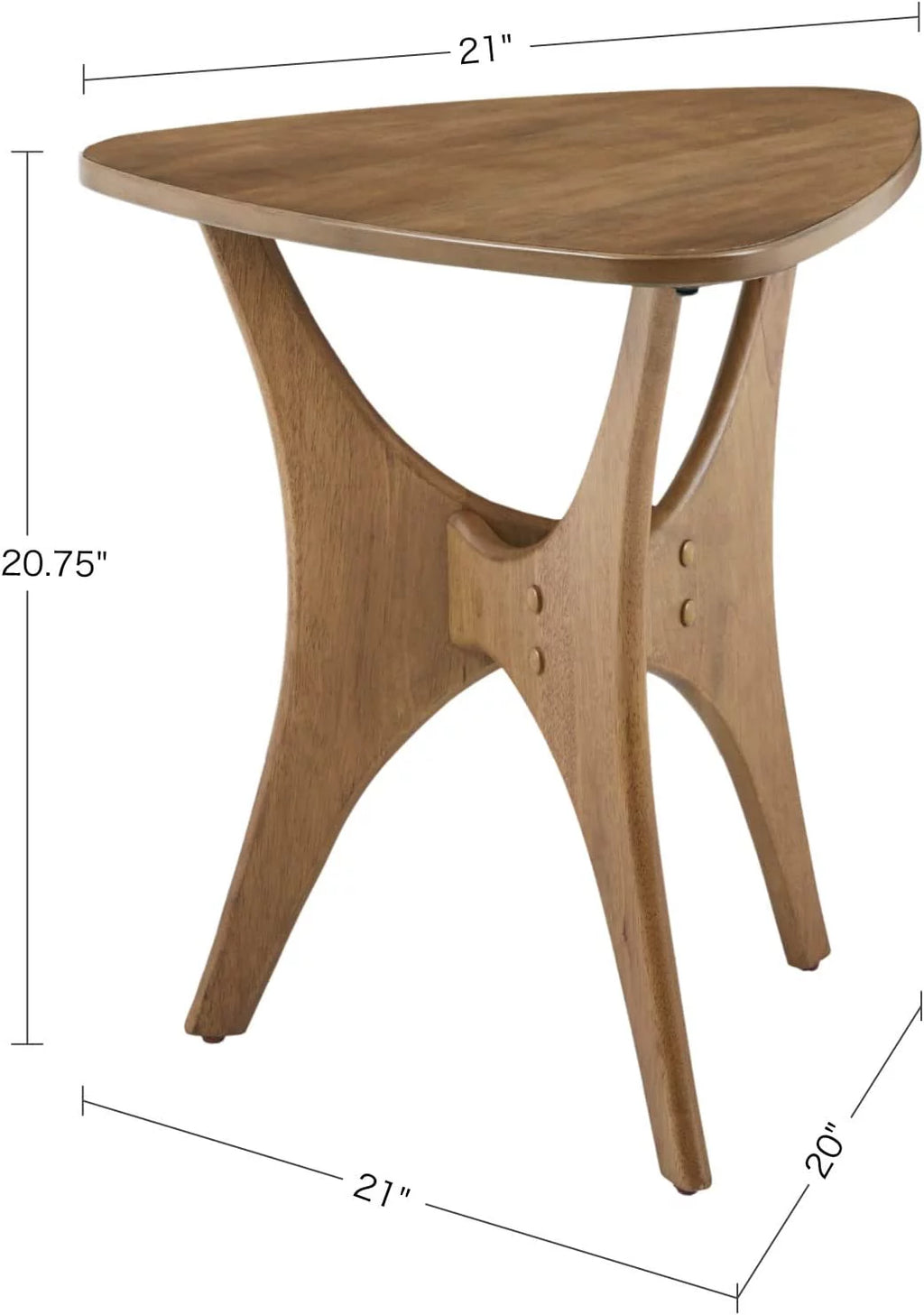 Light Brown Triangle Sofa Table with Solid Wood Legs Q5230