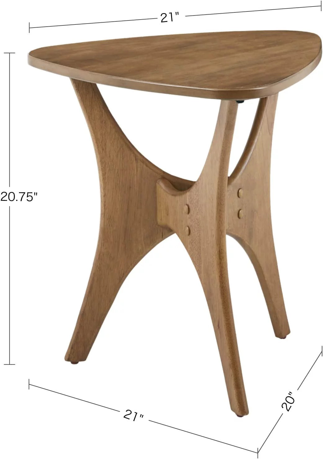 Light Brown Triangle Sofa Table with Solid Wood Legs Q5230