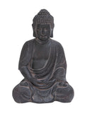 8" x 12" Gray Ceramic Meditating Buddha Sculpture G1753