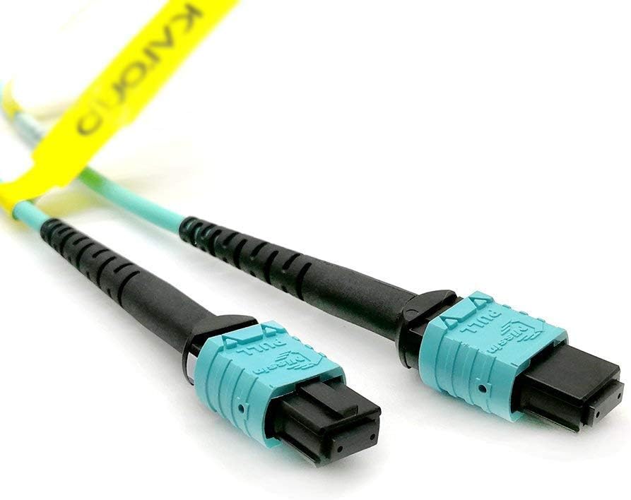 Aqua OM3 Multi-Mode Fiber Patch Cord, 8-core, 3.3 ft, Pack of 2 P603512