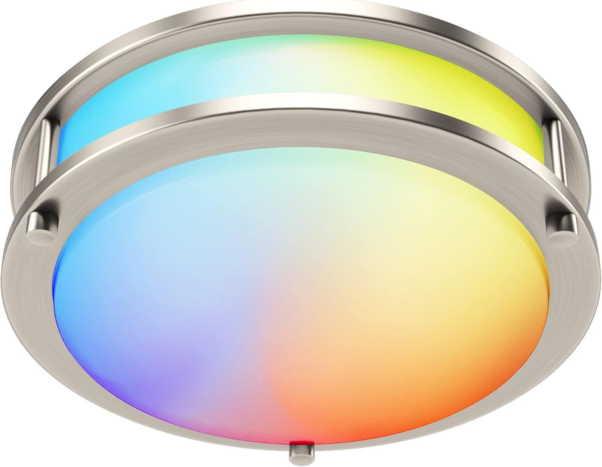 10 Inch Smart WiFi LED Ceiling Light Fixture, Brushed Nickel, 1 Pack L5970