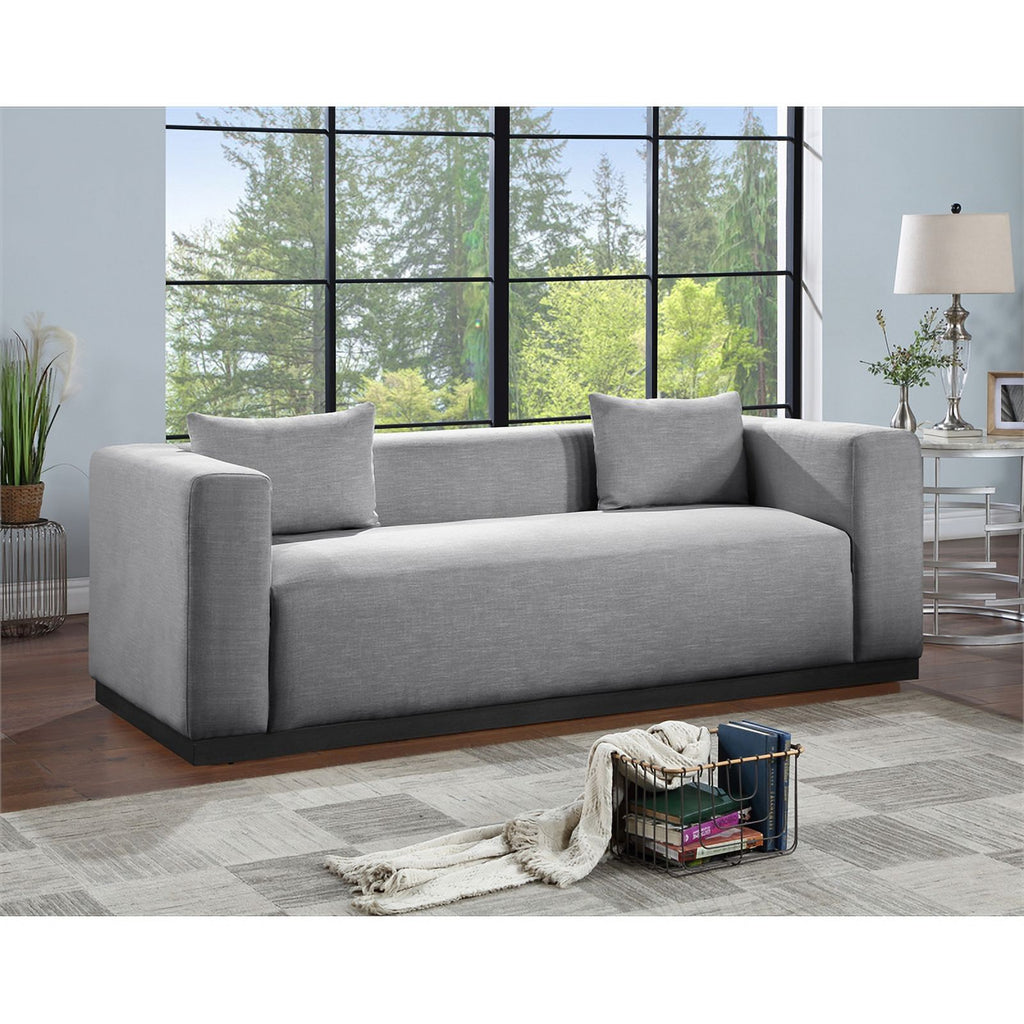 Grey Linen Textured Fabric Sofa V513