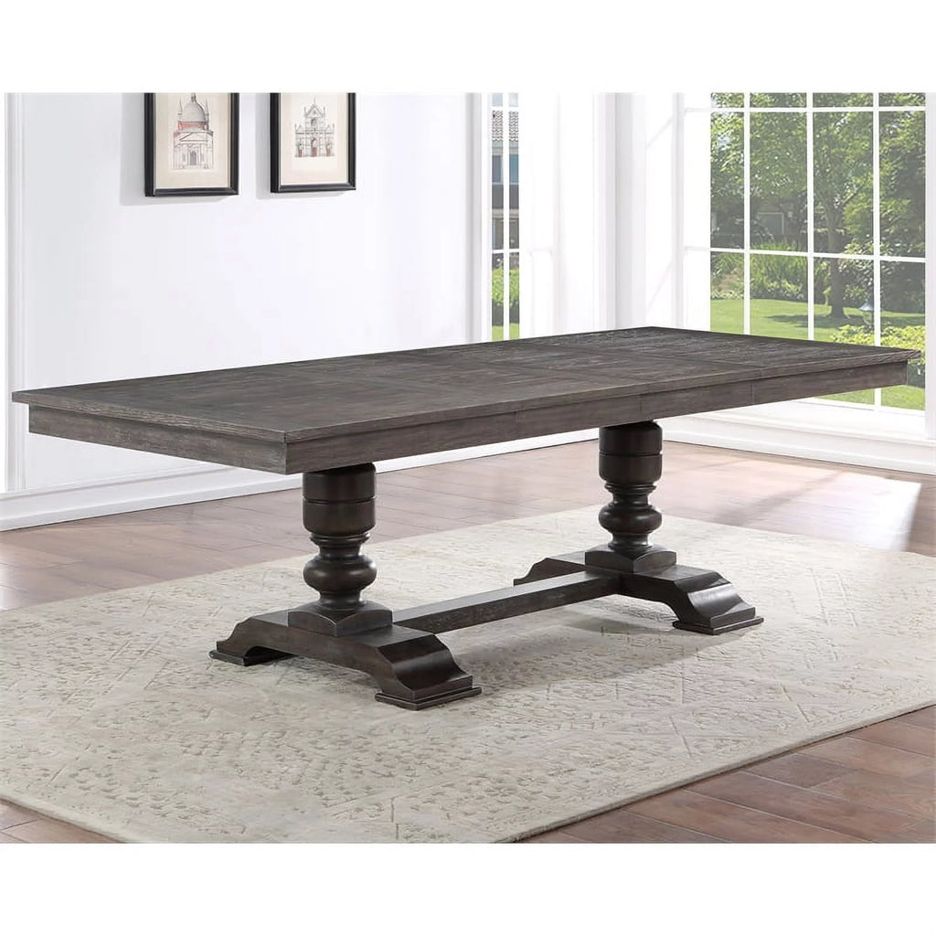 Washed Espresso Wood 9-piece Dining Set G182