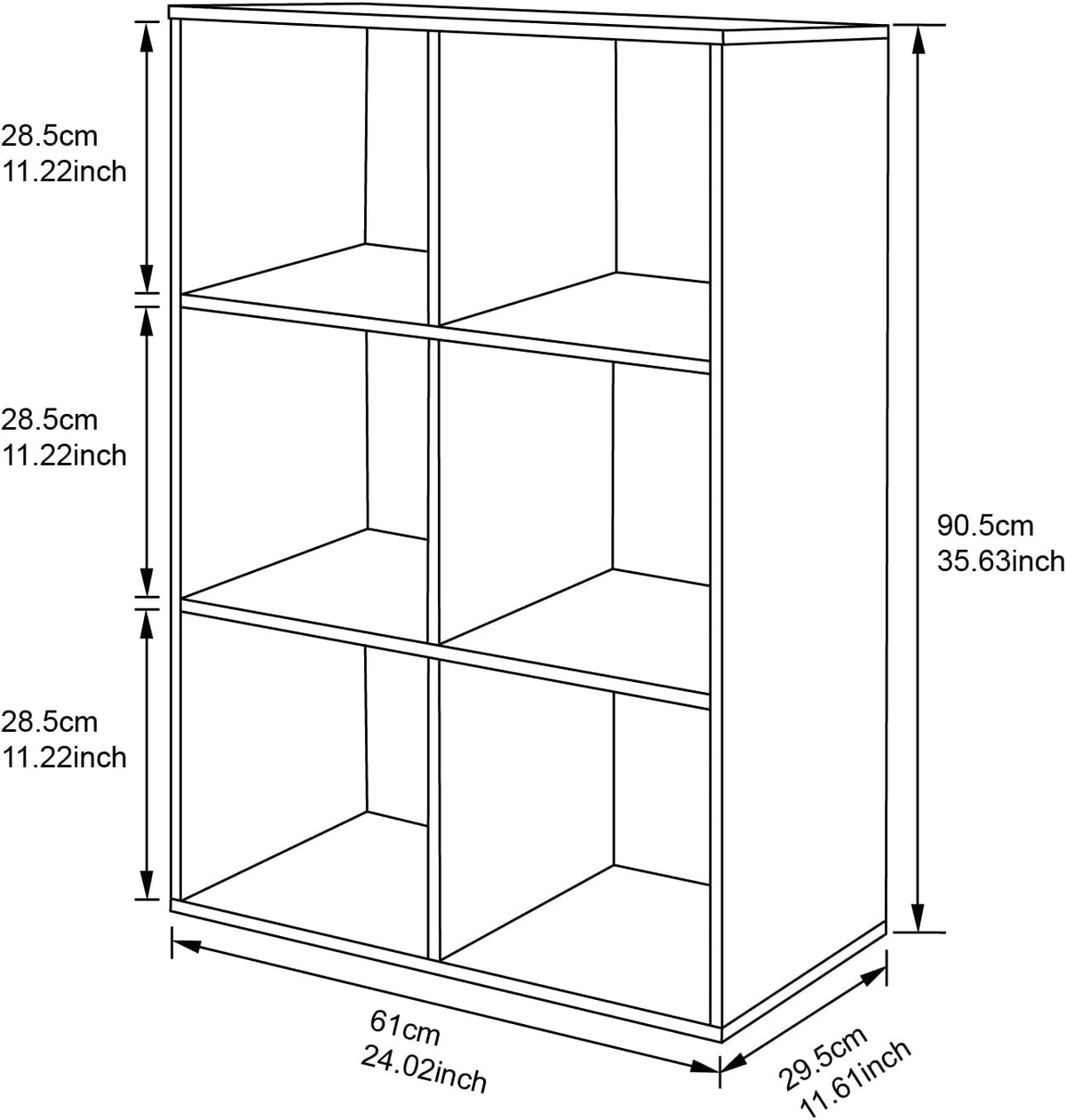 White 6-Cube Wooden Storage Organizer S893193