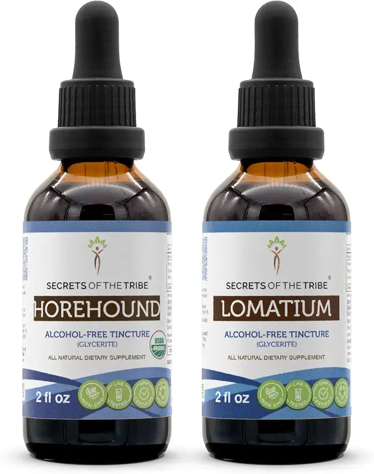 Organic Horehound and Lomatium Liquid Extract 2x2 fl oz R490908