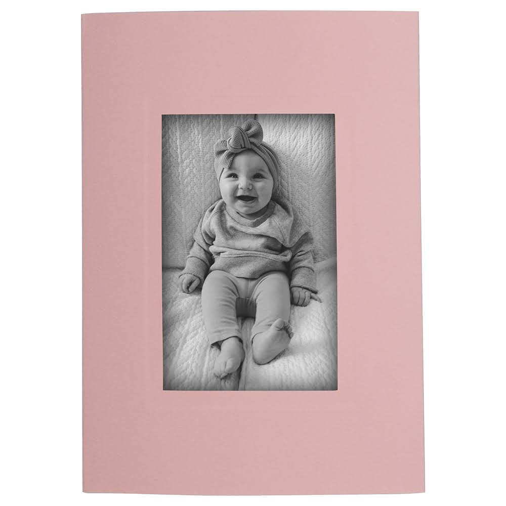 Baby Pink Foldover Cards with Photo Opening, 200 per Pack A251429