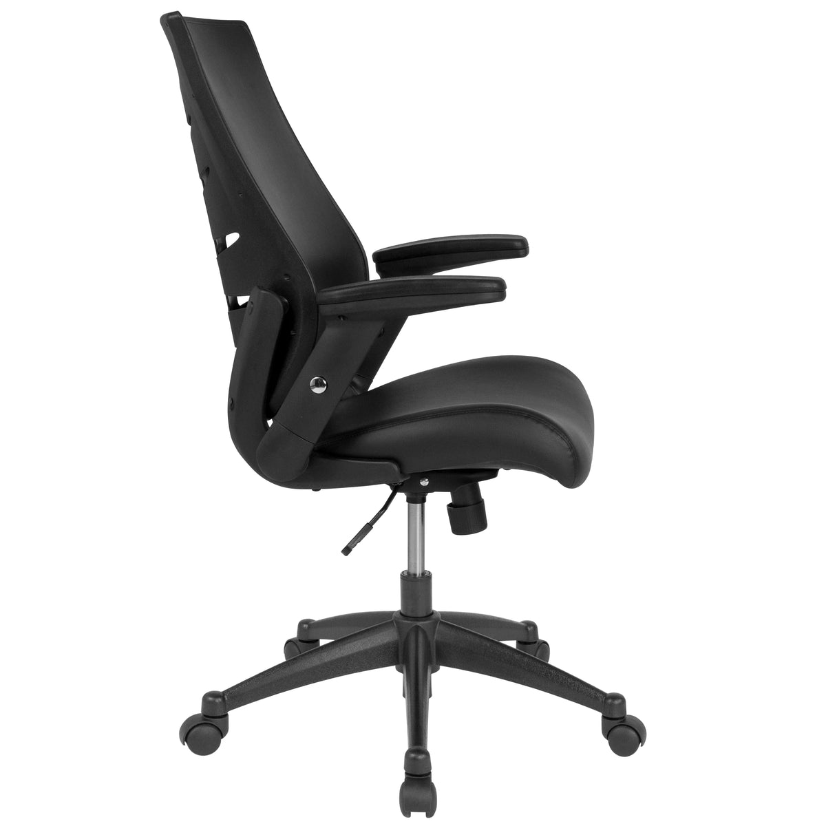High Back Black Executive Swivel Office Chair with Adjustable Arms J366