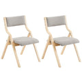 Wooden Padded Folding Chairs 2 Pack with Cushions B586775