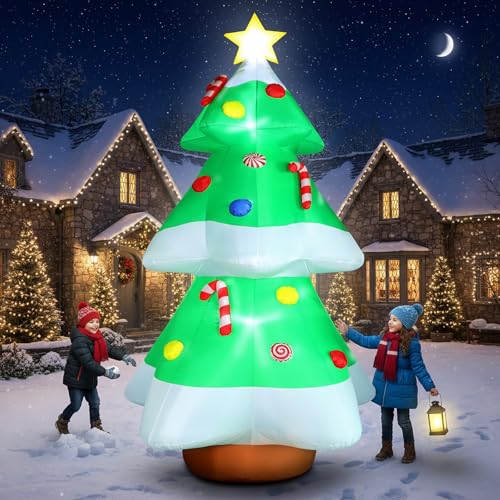 8 FT Christmas Inflatable Santa Claus with Gift Bag, Built-in LED Lights L164