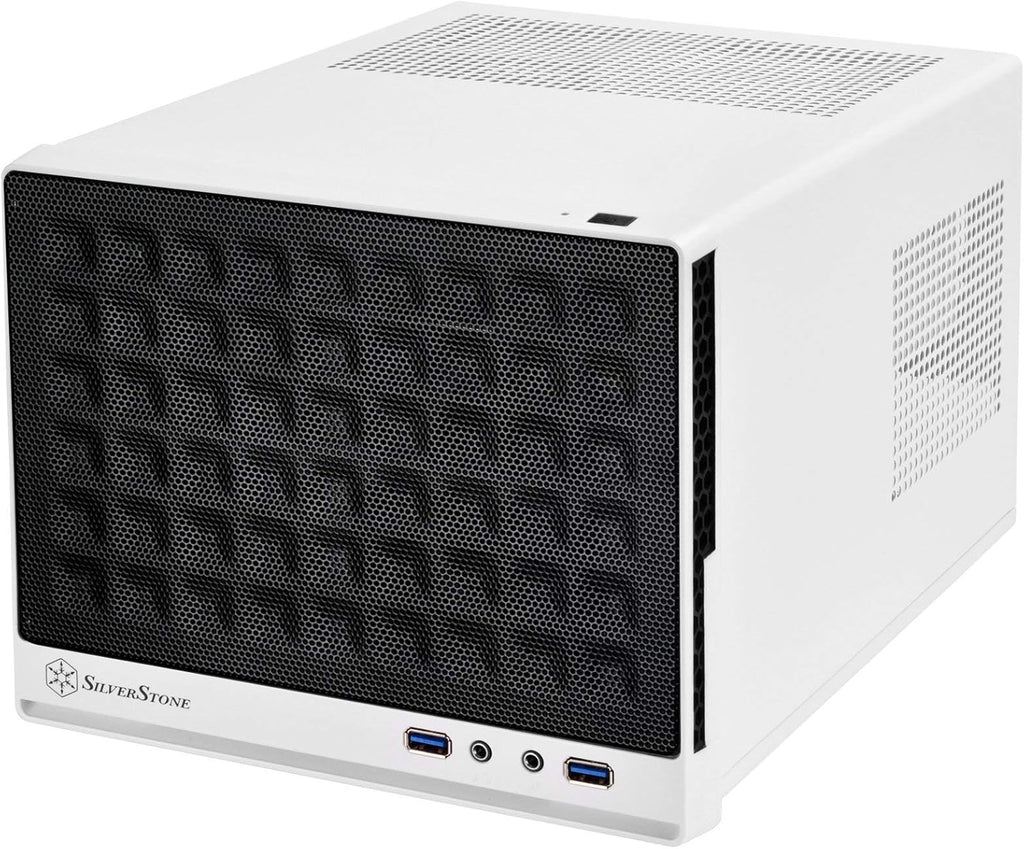 White & Black Mini-ITX Computer Case with Mesh Front Panel T929895