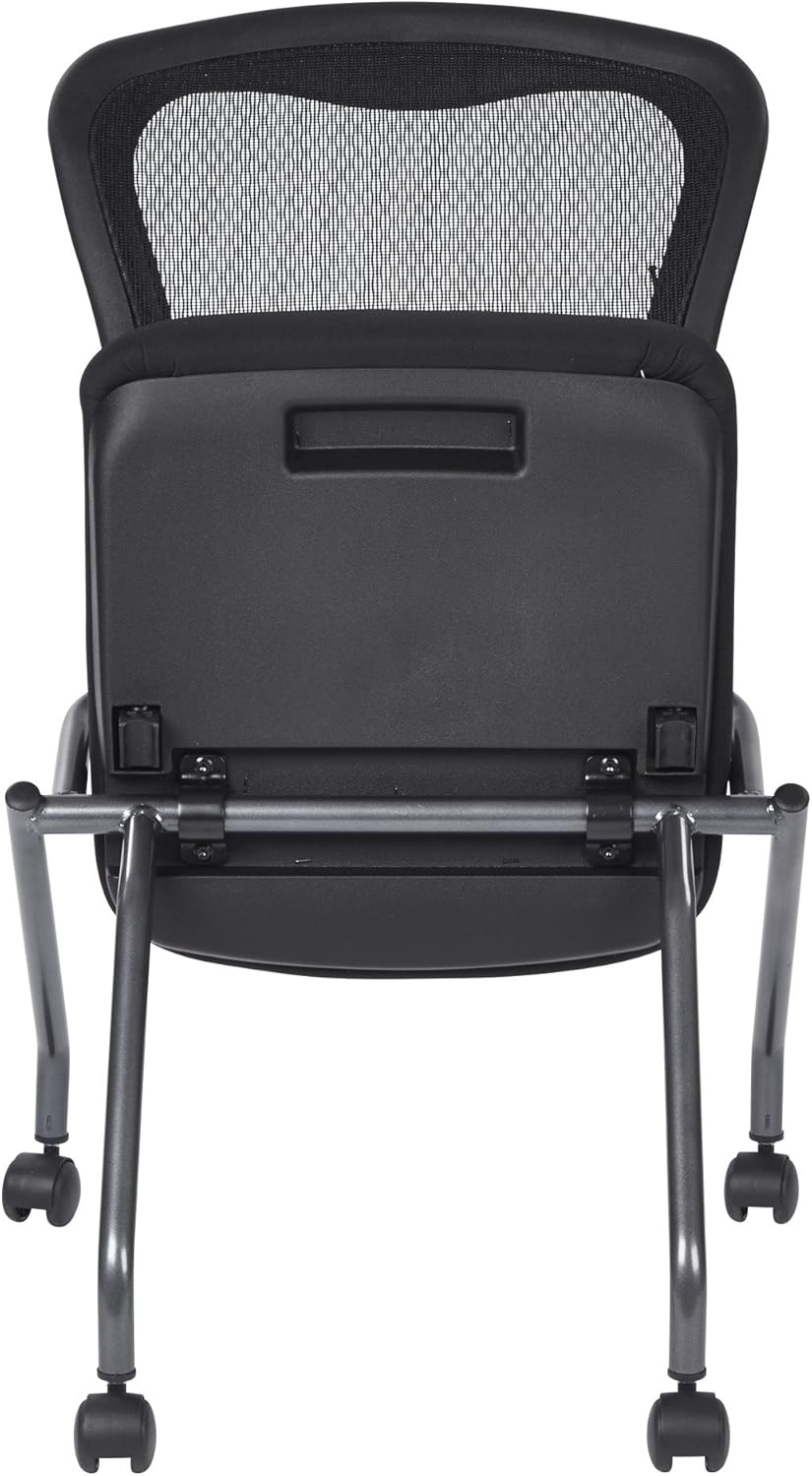 Coal Seat Armless Folding Chair with Casters, 2-Pack T742946