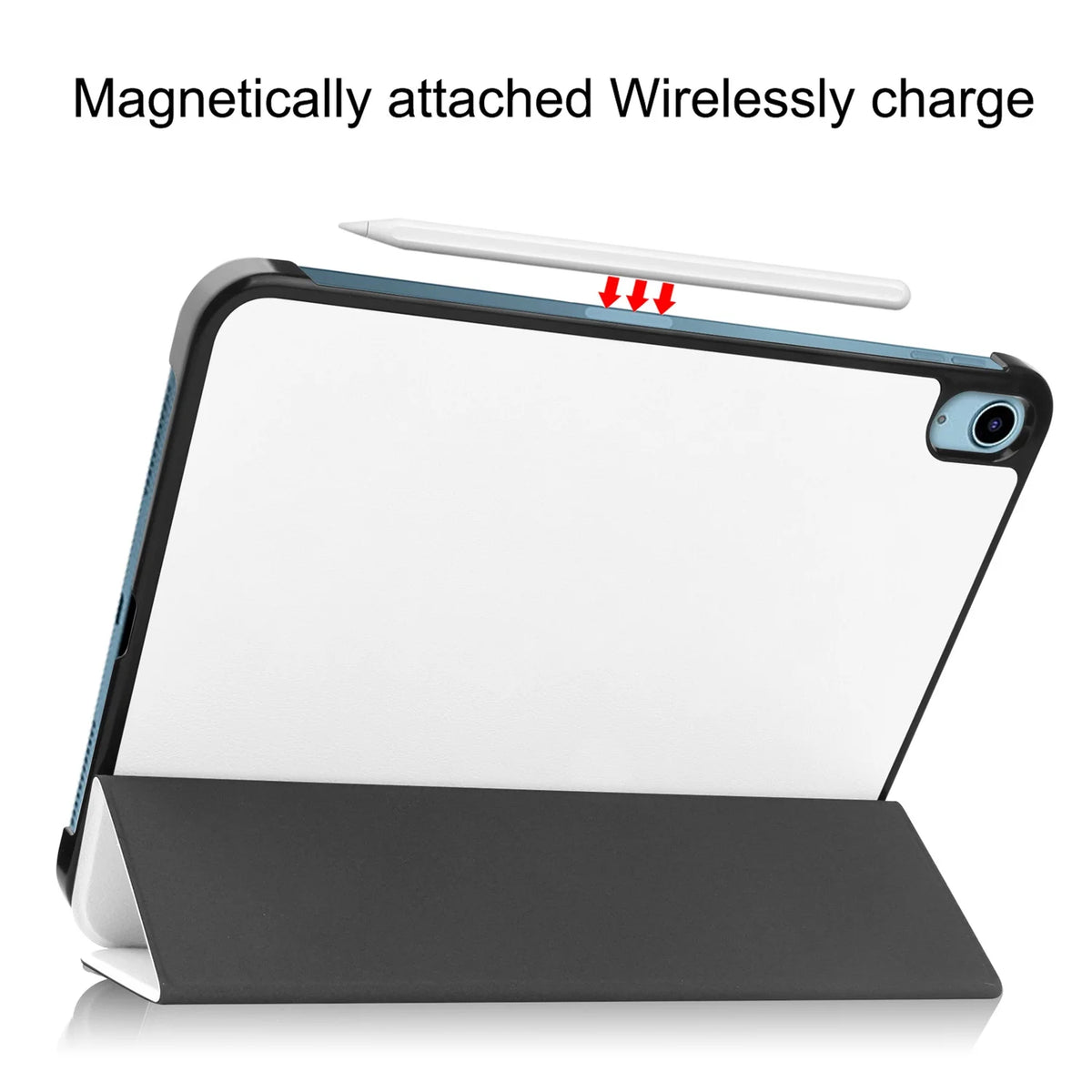 White Rugged PC Case with Tri-Fold Kickstand for iPad 10.9" 2022 Z645