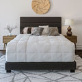 Black Faux Leather Upholstered Platform Bed Frame, Twin S699