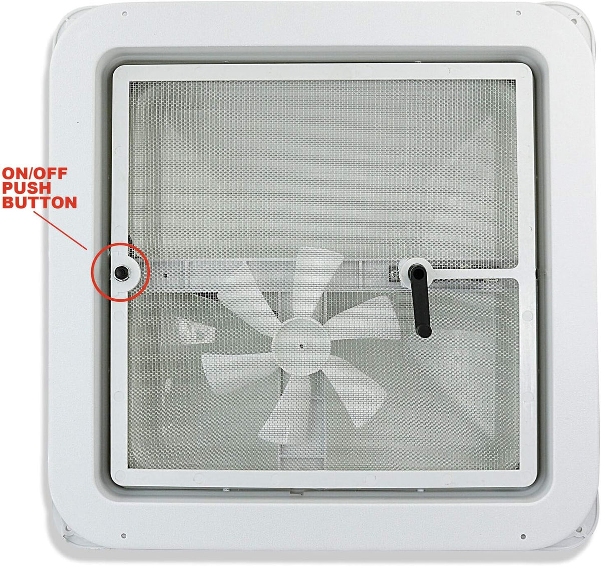 White Lid 12V RV Roof Vent with Fan D74527