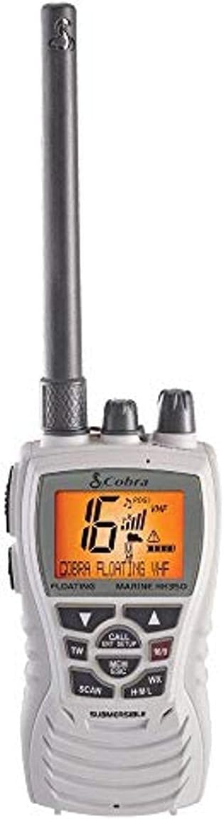 Handheld Floating VHF Radio, 6 Watt, Submersible, White Q48629