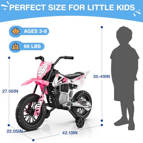 12V Kids Motorcycle with Training Wheels T747280