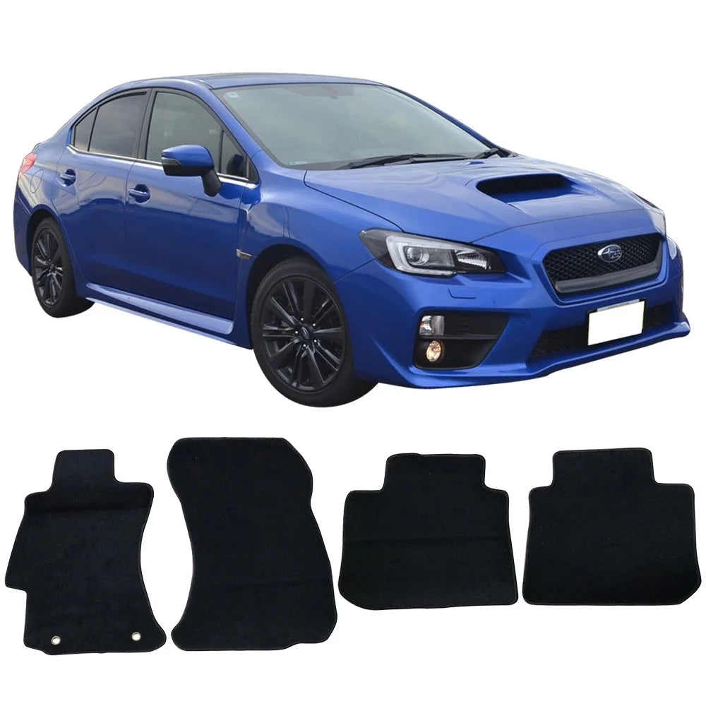 Black Nylon Carpet Car Floor Mats Front Rear 4pcs Y253901