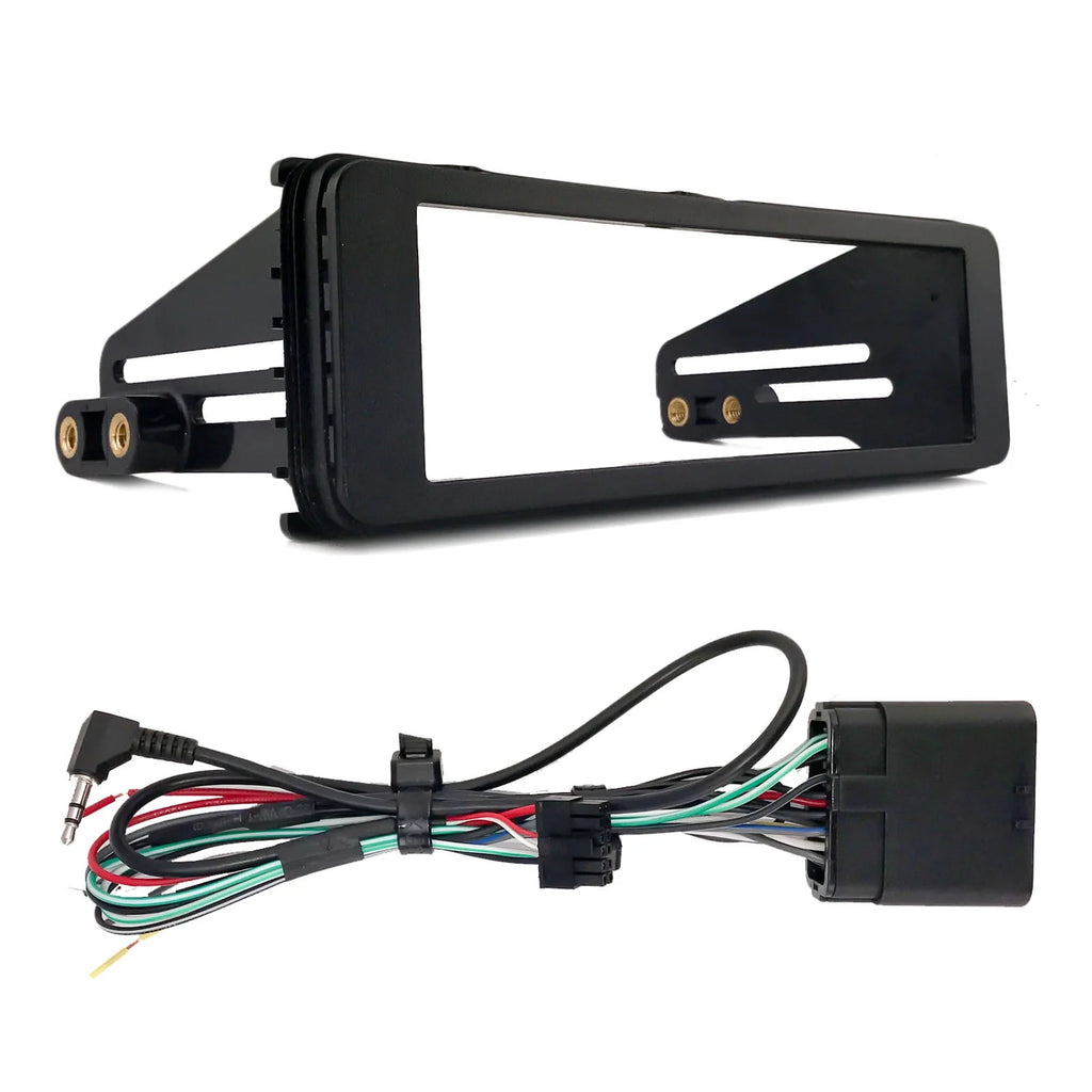 Single DIN Bluetooth USB AUX AM/FM Radio Receiver, 2x 6.5 120W Marine Speakers, Stereo Install Kit, Speaker Adapters M5498