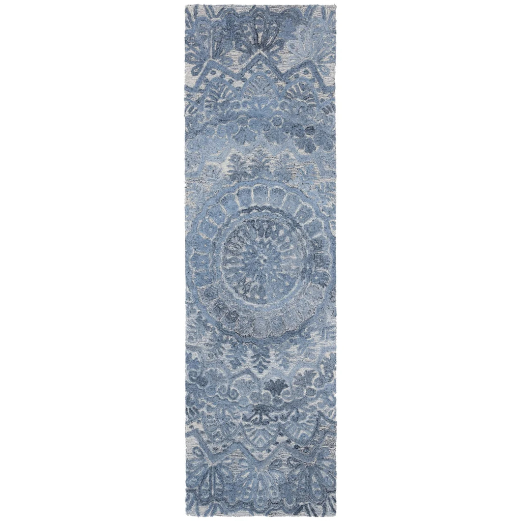Blue / Ivory Handmade Rug L2564