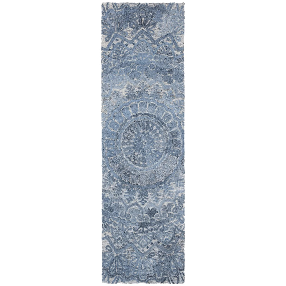 Blue / Ivory Handmade Rug L2564