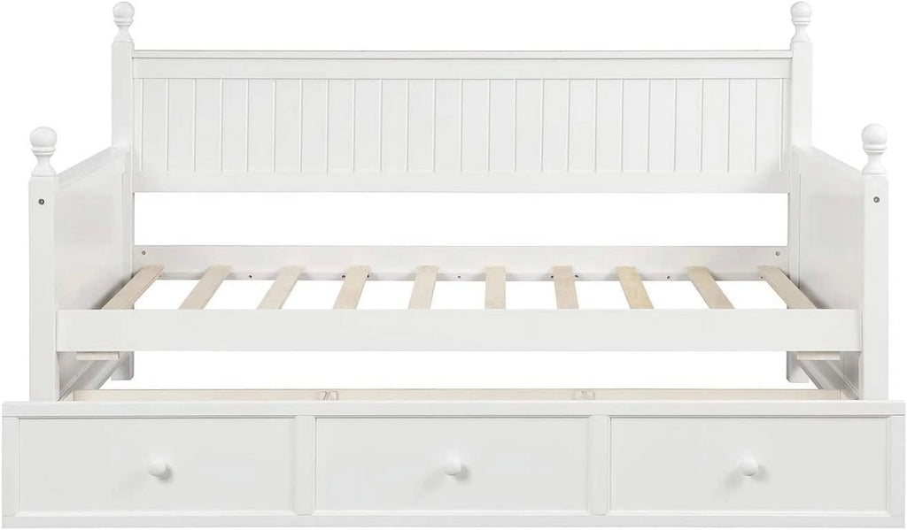 White Wood Daybed with Drawers B904