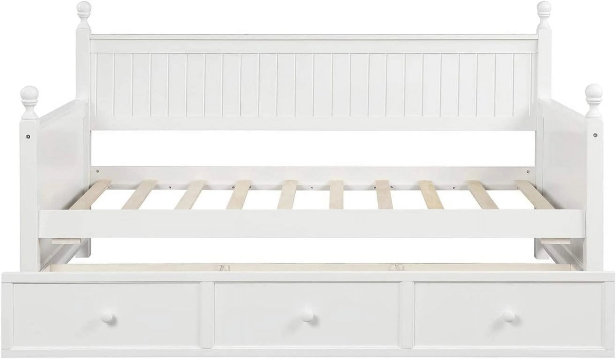 White Wood Daybed with Drawers B904