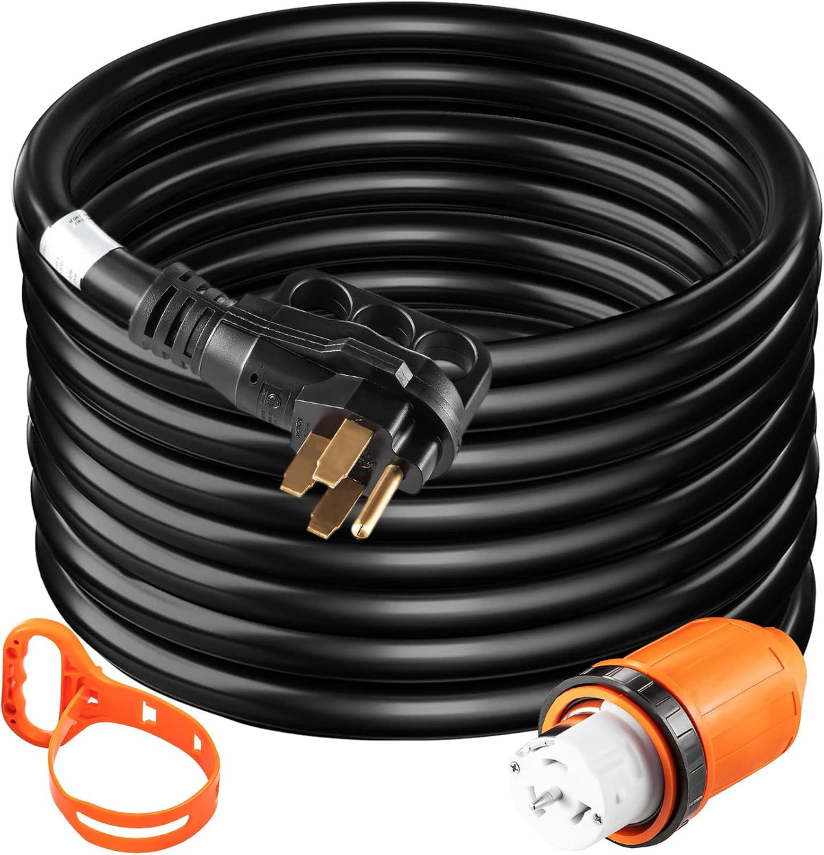 30' 50AMP 125/250V Generator Power Cord with Plug and Inlet Box I492196