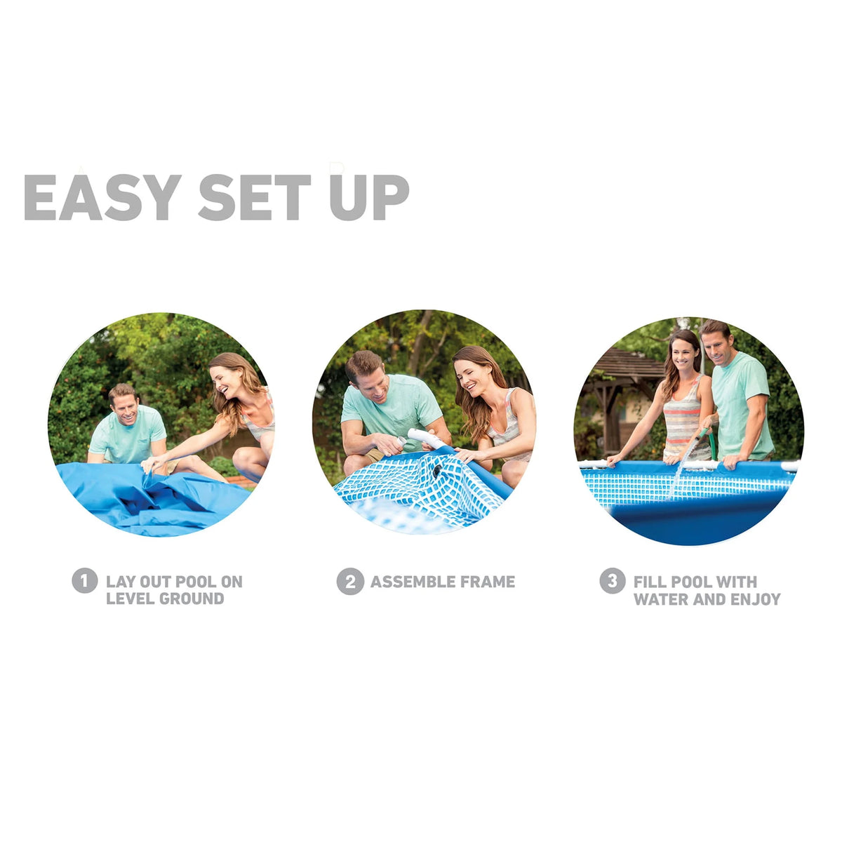 18ft x 48in Metal Frame Swimming Pool Set with Pump E662