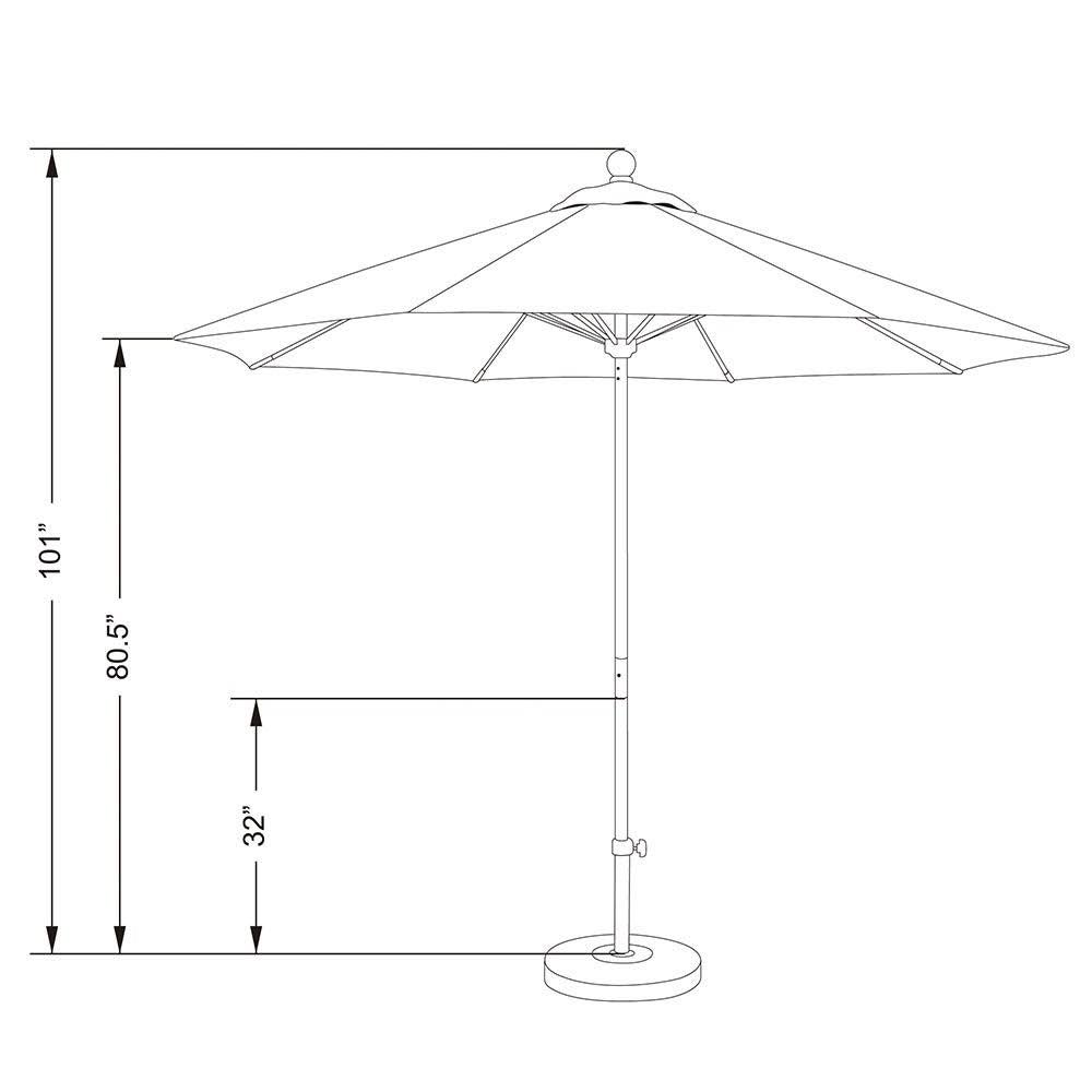 Mist Silver Market Umbrella G9066