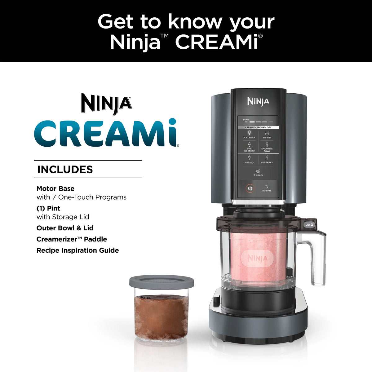 Silver Ice Cream Maker, 7 One-Touch Programs G23174