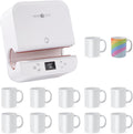 Auto Tumbler Heat Press Machine with 12pack Sublimation Mugs Blanks 11 oz E51372