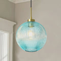 Ribbed Glass Globe Pendant O422