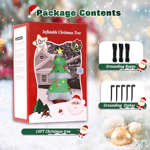 8 FT Christmas Inflatable Santa Claus with Gift Bag, Built-in LED Lights L164